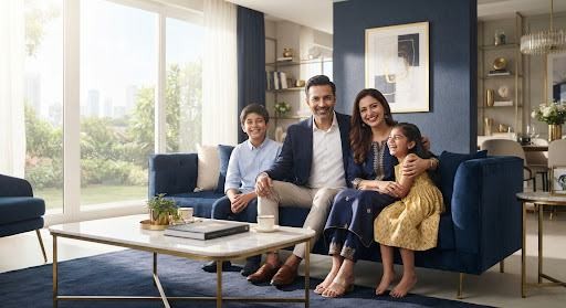 Happy family at home